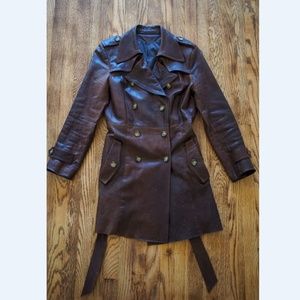 Italian Leather Double-Breasted Trenchcoat - Italy